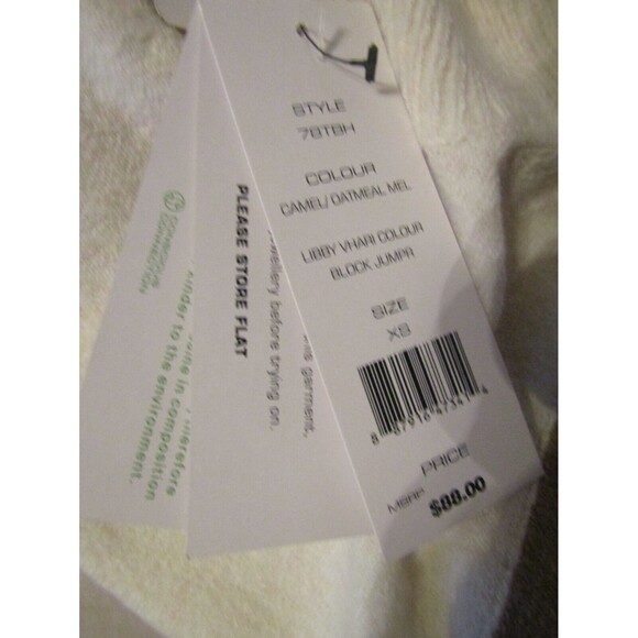 French Connection Sweater Libby Vhari NWT Color Block Top Oatmeal Size XS - Picture 11 of 11
